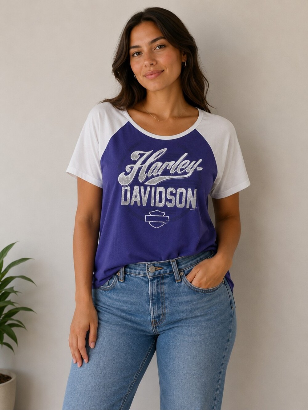 Harley-Davidson blue & White Logo Tee
